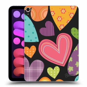 Picasee Schwarze Silikonhülle für Apple iPad mini 2021 (6. gen) - Colored heart
