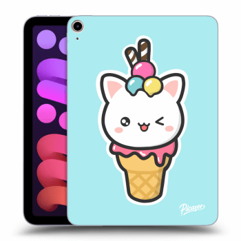Picasee Schwarze Silikonhülle für Apple iPad mini 2021 (6. gen) - Ice Cream Cat