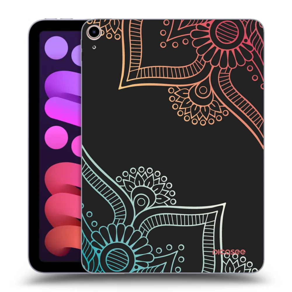 Picasee Schwarze Silikonhülle für Apple iPad mini 2021 (6. gen) - Blumenmuster