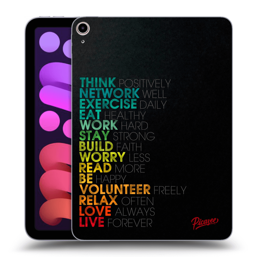Picasee Schwarze Silikonhülle für Apple iPad mini 2021 (6. gen) - Motto life