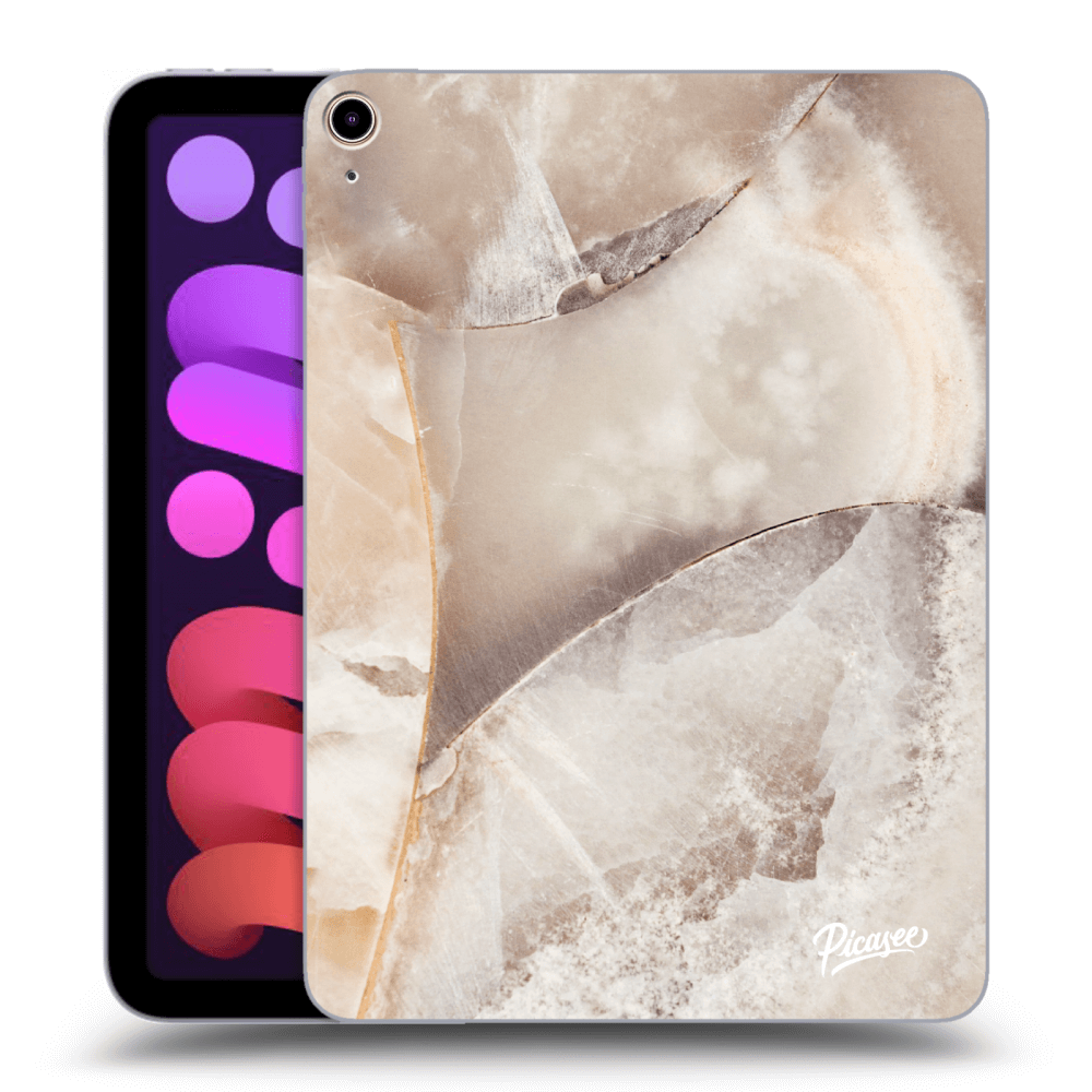 Picasee Schwarze Silikonhülle für Apple iPad mini 2021 (6. gen) - Cream marble