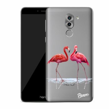 Picasee Honor 6X Hülle - Transparenter Kunststoff - Flamingos couple
