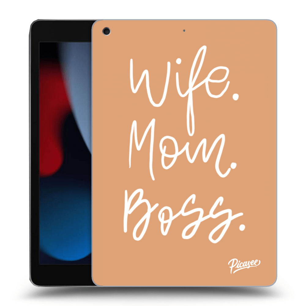 Picasee transparente Silikonhülle für Apple iPad 10.2" 2021 (9. gen) - Boss Mama