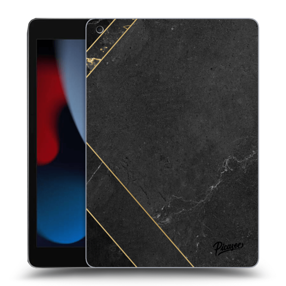Picasee Schwarze Silikonhülle für Apple iPad 10.2" 2021 (9. gen) - Black tile