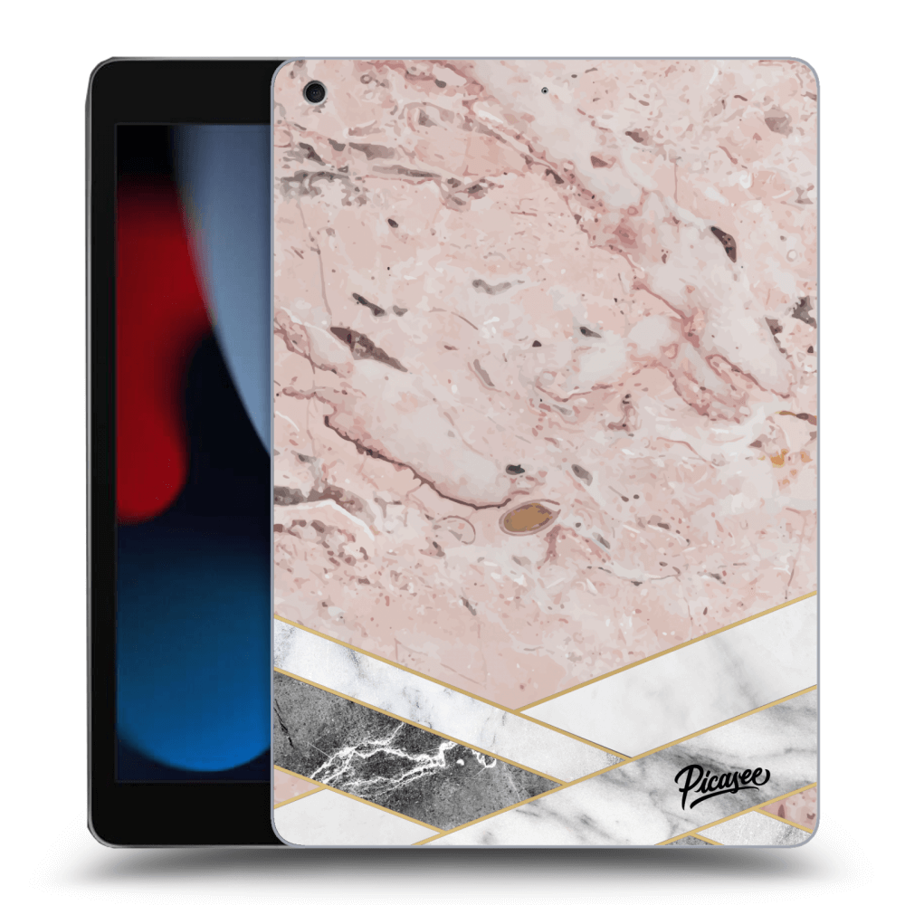 Picasee Schwarze Silikonhülle für Apple iPad 10.2" 2021 (9. gen) - Pink geometry