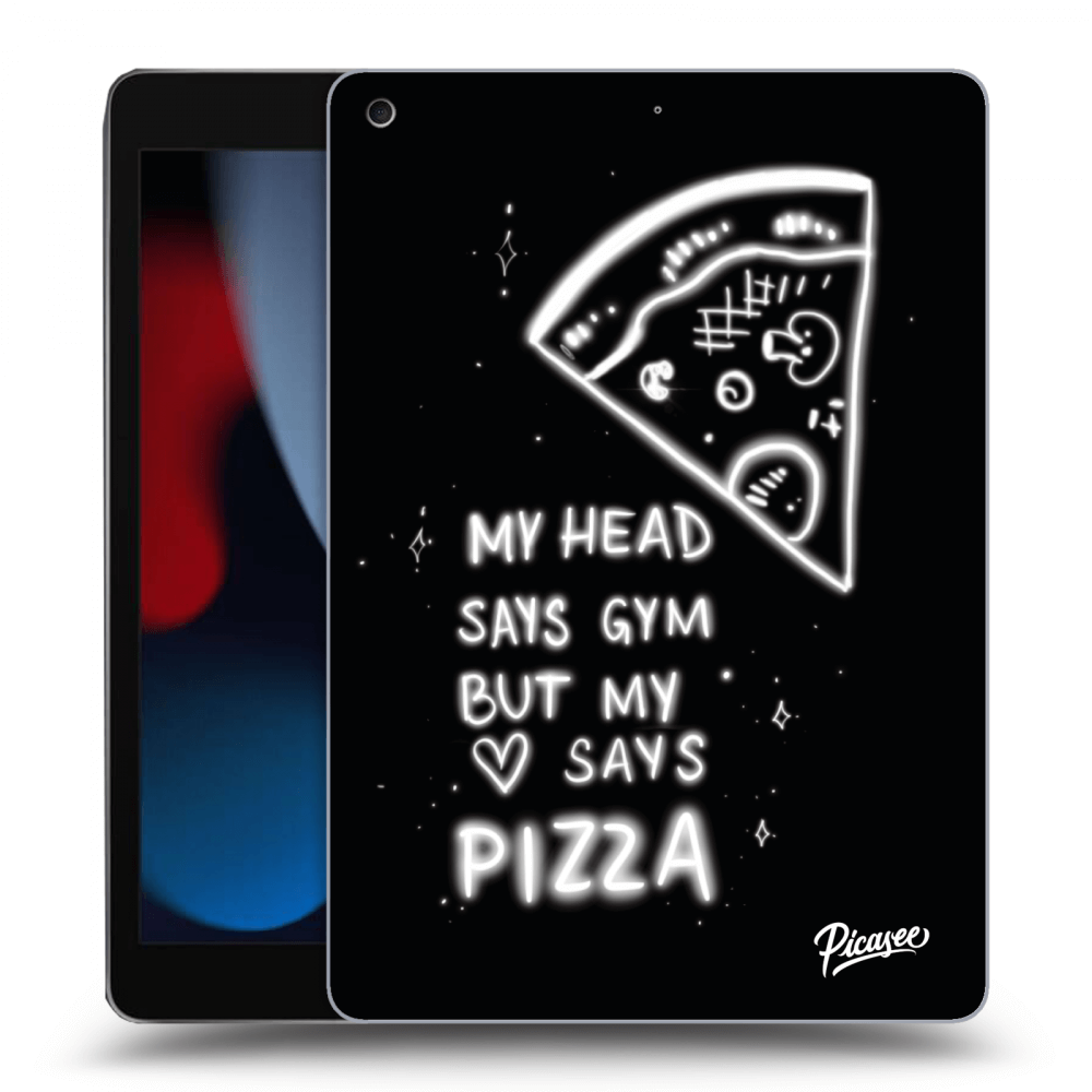 Picasee Schwarze Silikonhülle für Apple iPad 10.2" 2021 (9. gen) - Pizza
