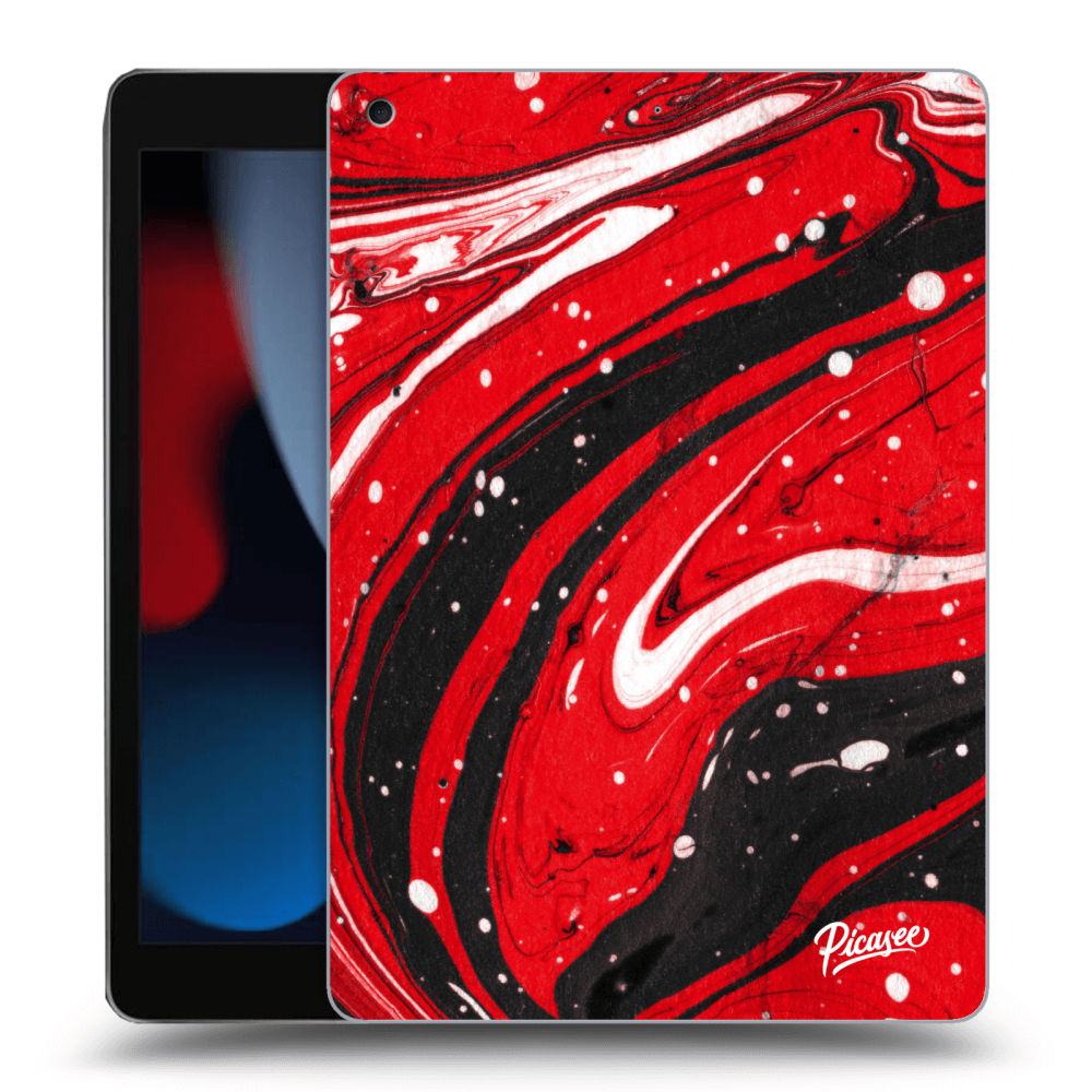 Picasee Schwarze Silikonhülle für Apple iPad 10.2" 2021 (9. gen) - Red black