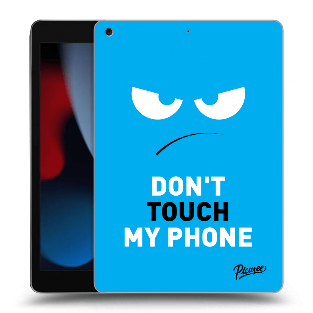 Picasee transparente Silikonhülle für Apple iPad 10.2" 2021 (9. gen) - Angry Eyes - Blue