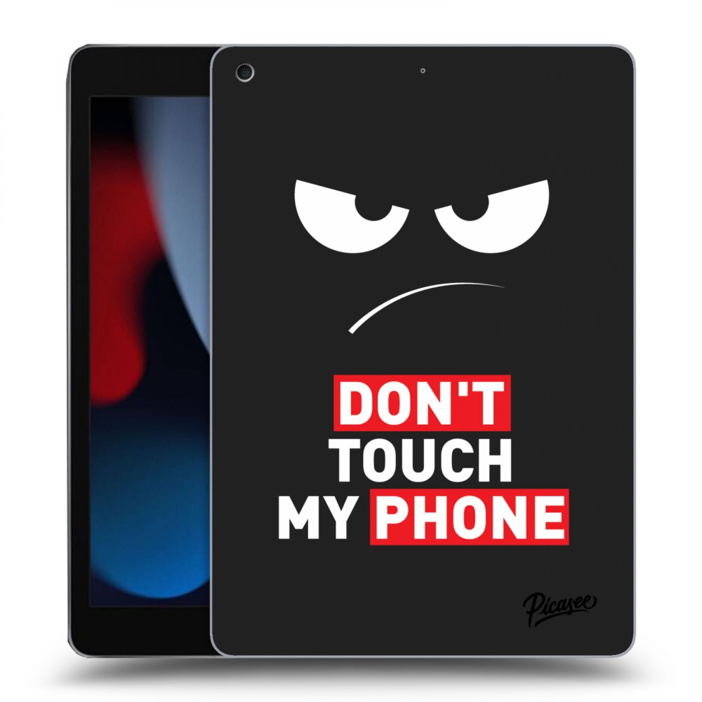 Picasee Schwarze Silikonhülle für Apple iPad 10.2" 2021 (9. gen) - Angry Eyes - Transparent