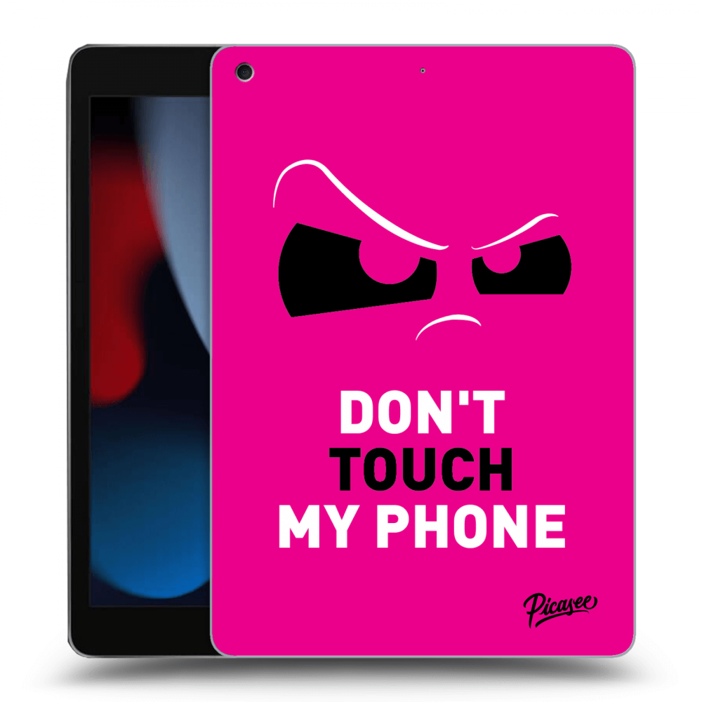 Picasee Schwarze Silikonhülle für Apple iPad 10.2" 2021 (9. gen) - Cloudy Eye - Pink