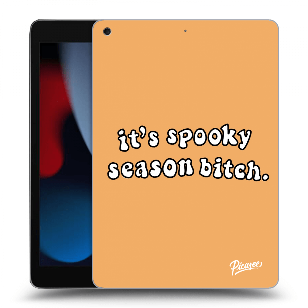Picasee Schwarze Silikonhülle für Apple iPad 10.2" 2021 (9. gen) - Spooky season