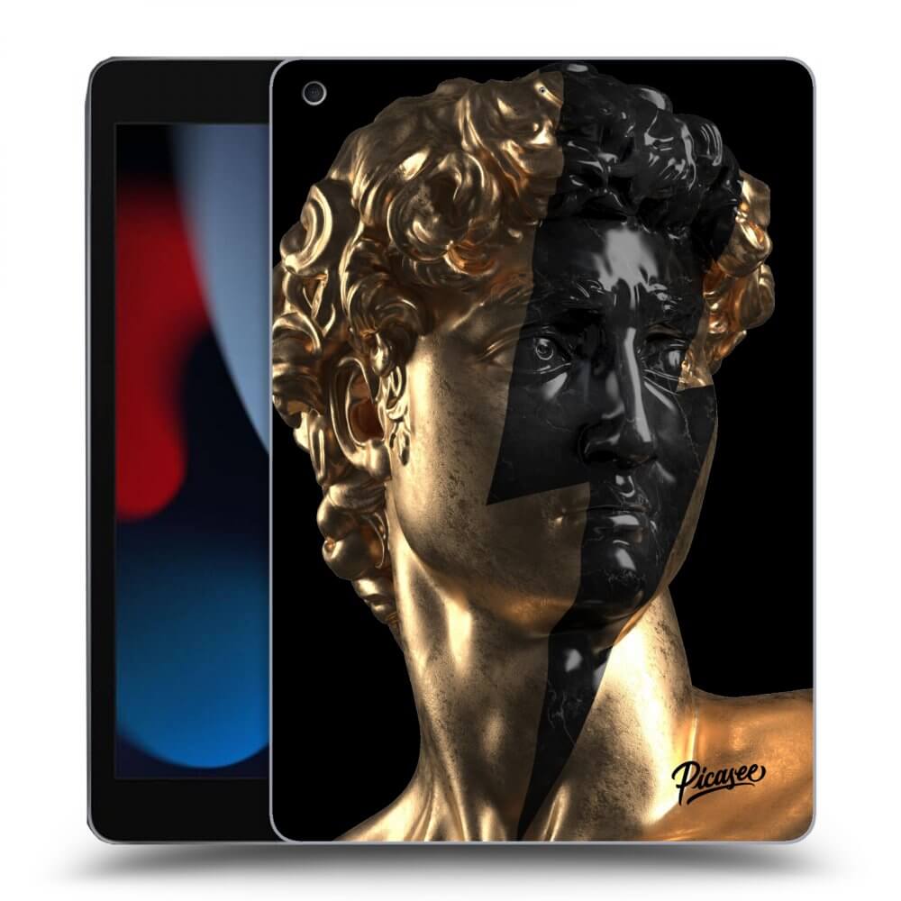 Picasee Schwarze Silikonhülle für Apple iPad 10.2" 2021 (9. gen) - Wildfire - Gold