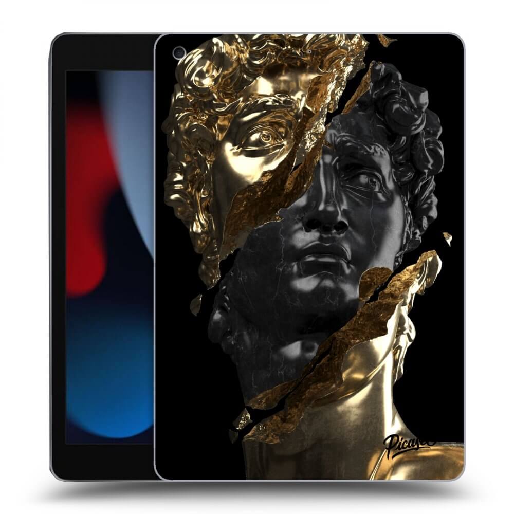 Picasee Schwarze Silikonhülle für Apple iPad 10.2" 2021 (9. gen) - Gold - Black