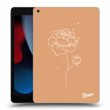 Picasee Schwarze Silikonhülle für Apple iPad 10.2" 2021 (9. gen) - Peonies