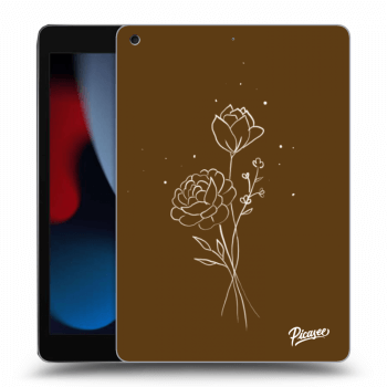 Picasee Schwarze Silikonhülle für Apple iPad 10.2" 2021 (9. gen) - Brown flowers