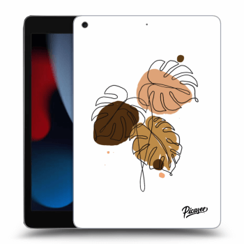 Picasee Schwarze Silikonhülle für Apple iPad 10.2" 2021 (9. gen) - Monstera