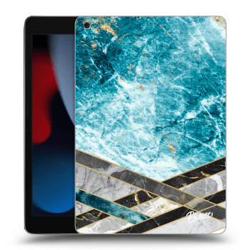 Picasee transparente Silikonhülle für Apple iPad 10.2" 2021 (9. gen) - Blue geometry