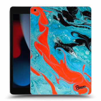 Picasee Schwarze Silikonhülle für Apple iPad 10.2" 2021 (9. gen) - Blue Magma