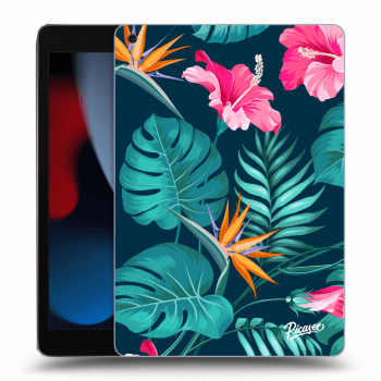Picasee transparente Silikonhülle für Apple iPad 10.2" 2021 (9. gen) - Pink Monstera