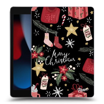 Picasee Schwarze Silikonhülle für Apple iPad 10.2" 2021 (9. gen) - Christmas