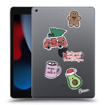 Picasee transparente Silikonhülle für Apple iPad 10.2" 2021 (9. gen) - Christmas Stickers