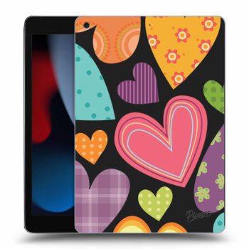 Picasee Schwarze Silikonhülle für Apple iPad 10.2" 2021 (9. gen) - Colored heart