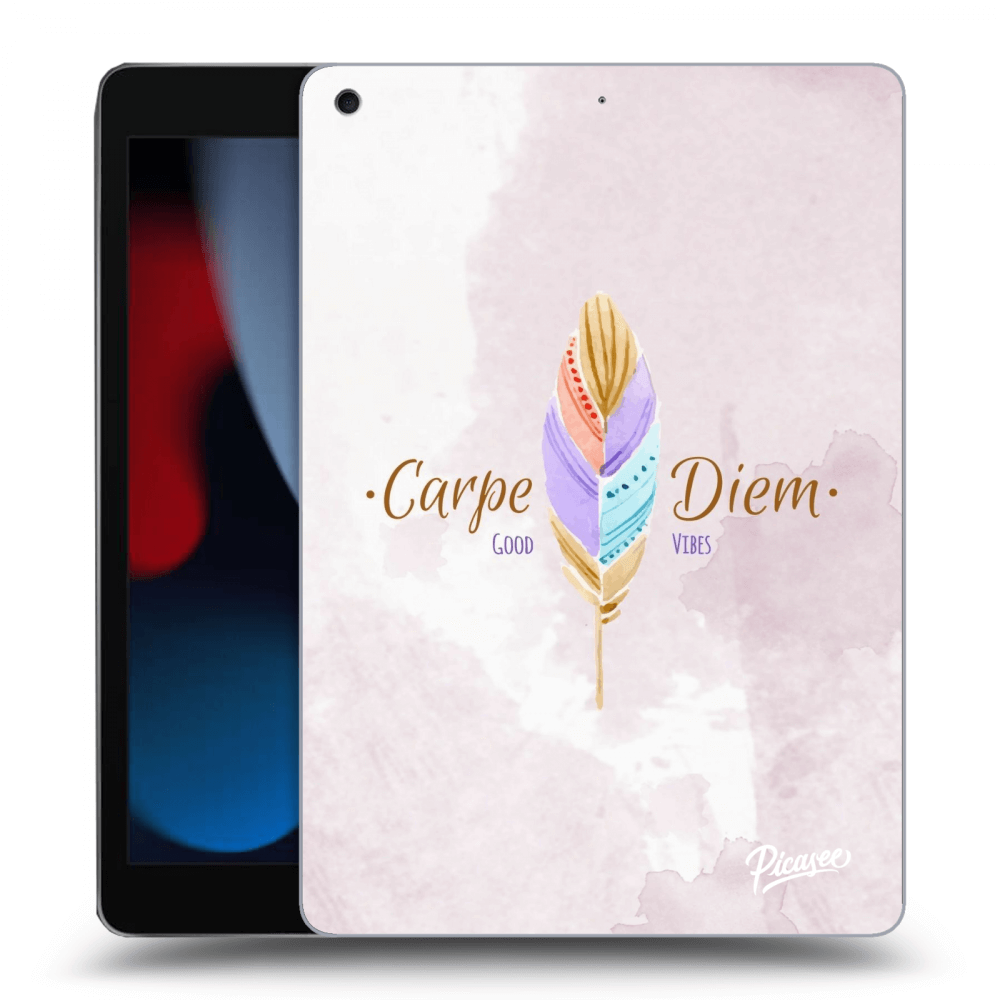 Picasee transparente Silikonhülle für Apple iPad 10.2" 2021 (9. gen) - Carpe Diem