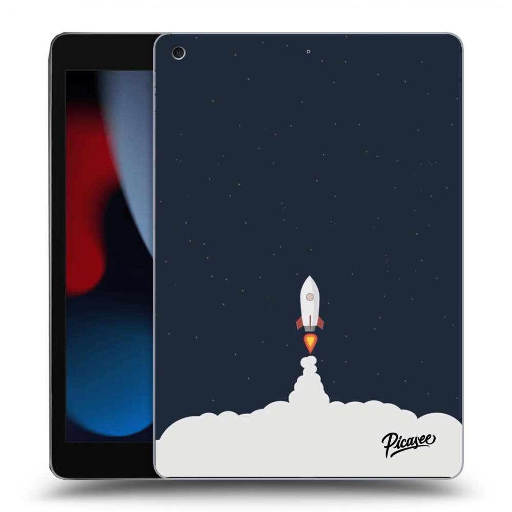 Picasee Schwarze Silikonhülle für Apple iPad 10.2" 2021 (9. gen) - Astronaut 2