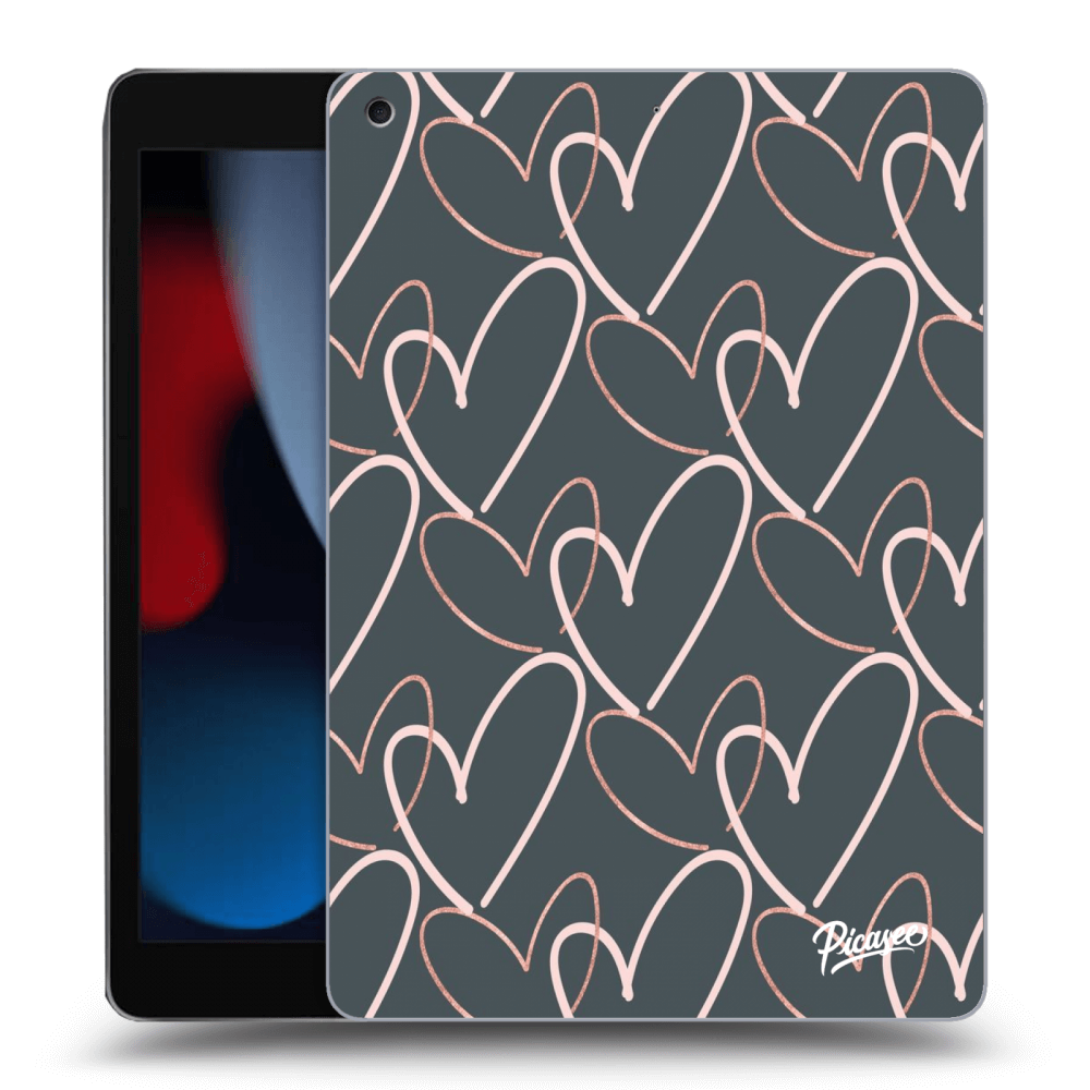 Picasee Schwarze Silikonhülle für Apple iPad 10.2" 2021 (9. gen) - Lots of love