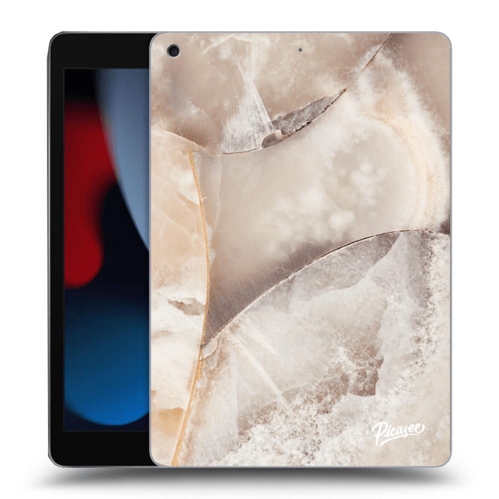 Picasee Schwarze Silikonhülle für Apple iPad 10.2" 2021 (9. gen) - Cream marble