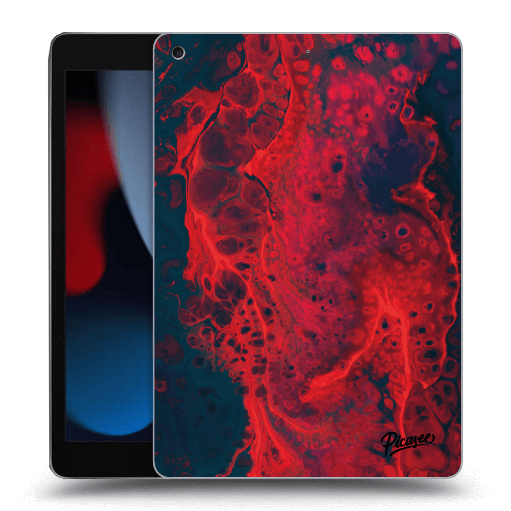 Picasee Schwarze Silikonhülle für Apple iPad 10.2" 2021 (9. gen) - Organic red