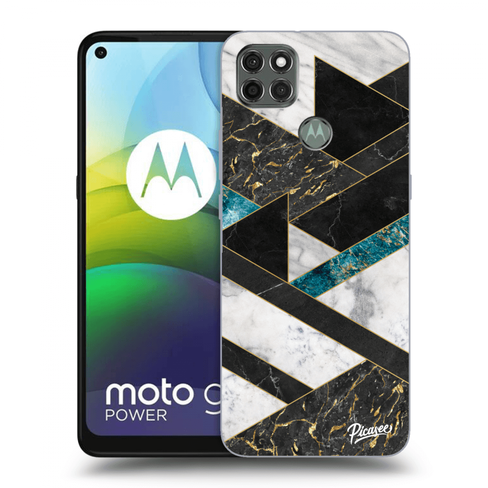 Picasee Motorola Moto G9 Power Hülle - Schwarzes Silikon - Dark geometry