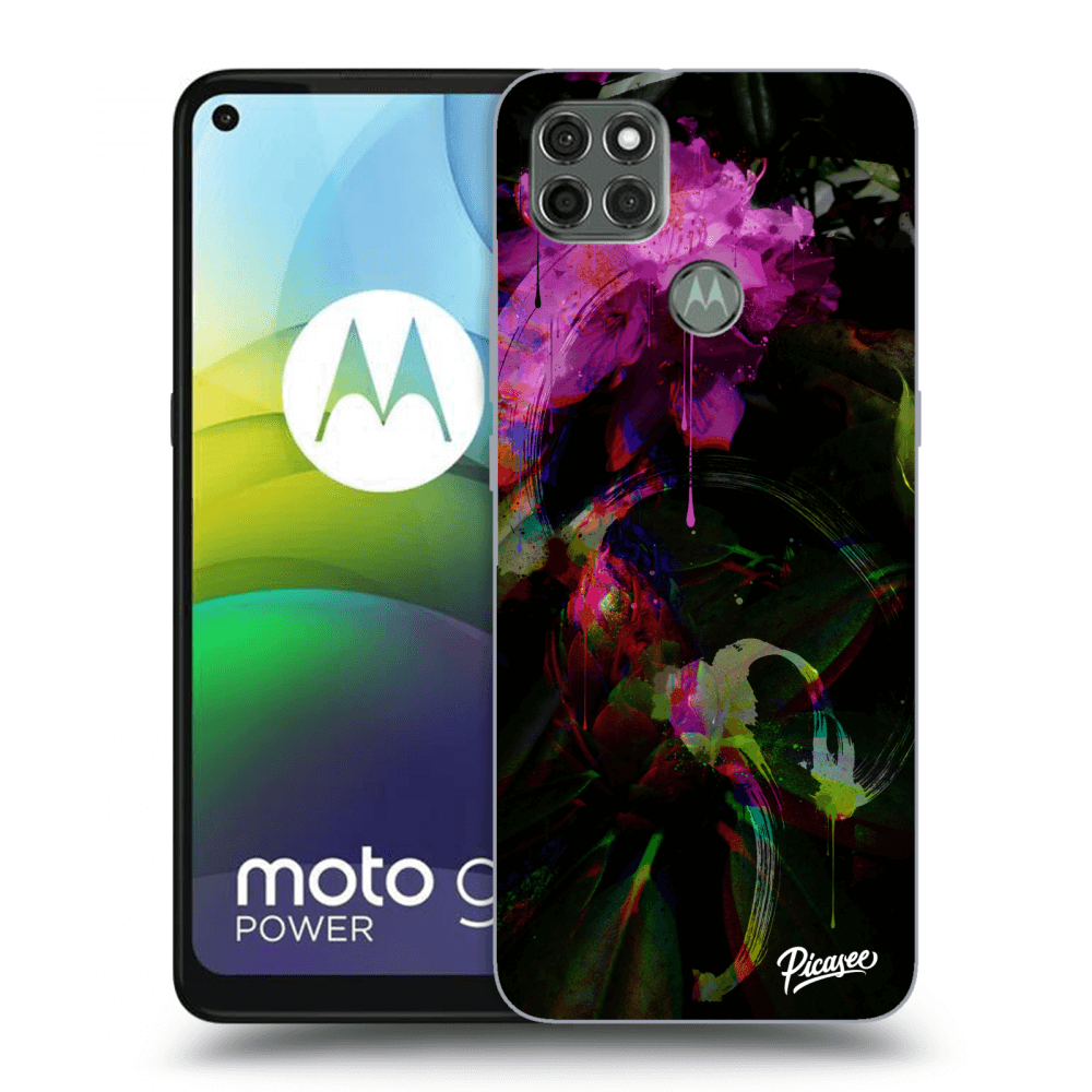 Picasee Motorola Moto G9 Power Hülle - Schwarzes Silikon - Peony Color