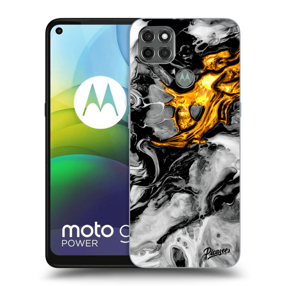 Picasee Motorola Moto G9 Power Hülle - Schwarzes Silikon - Black Gold 2