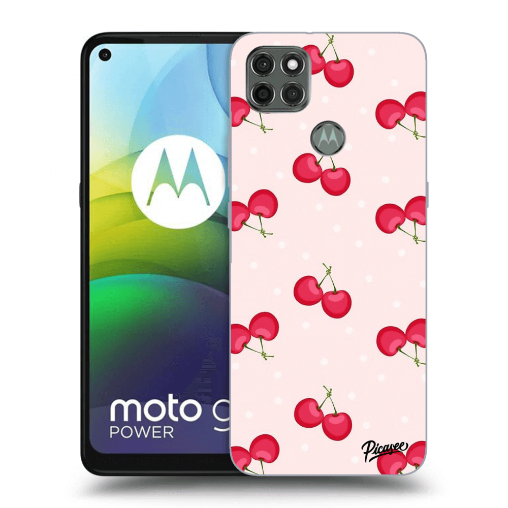 Picasee Motorola Moto G9 Power Hülle - Schwarzes Silikon - Cherries