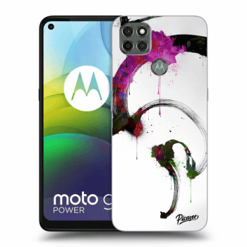 Picasee Motorola Moto G9 Power Hülle - Schwarzes Silikon - Peony White