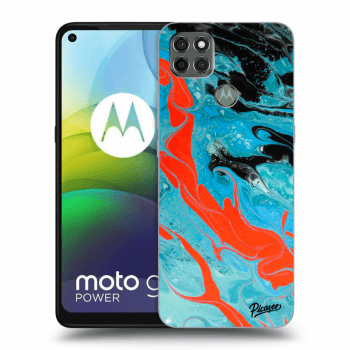Picasee Motorola Moto G9 Power Hülle - Schwarzes Silikon - Blue Magma