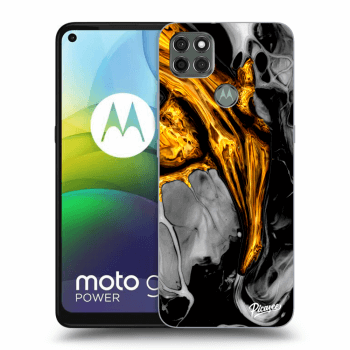 Picasee Motorola Moto G9 Power Hülle - Schwarzes Silikon - Black Gold