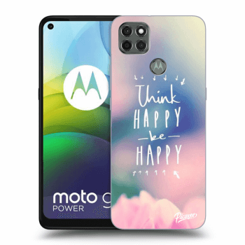 Picasee Motorola Moto G9 Power Hülle - Schwarzes Silikon - Think happy be happy