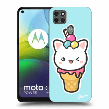Picasee Motorola Moto G9 Power Hülle - Schwarzes Silikon - Ice Cream Cat