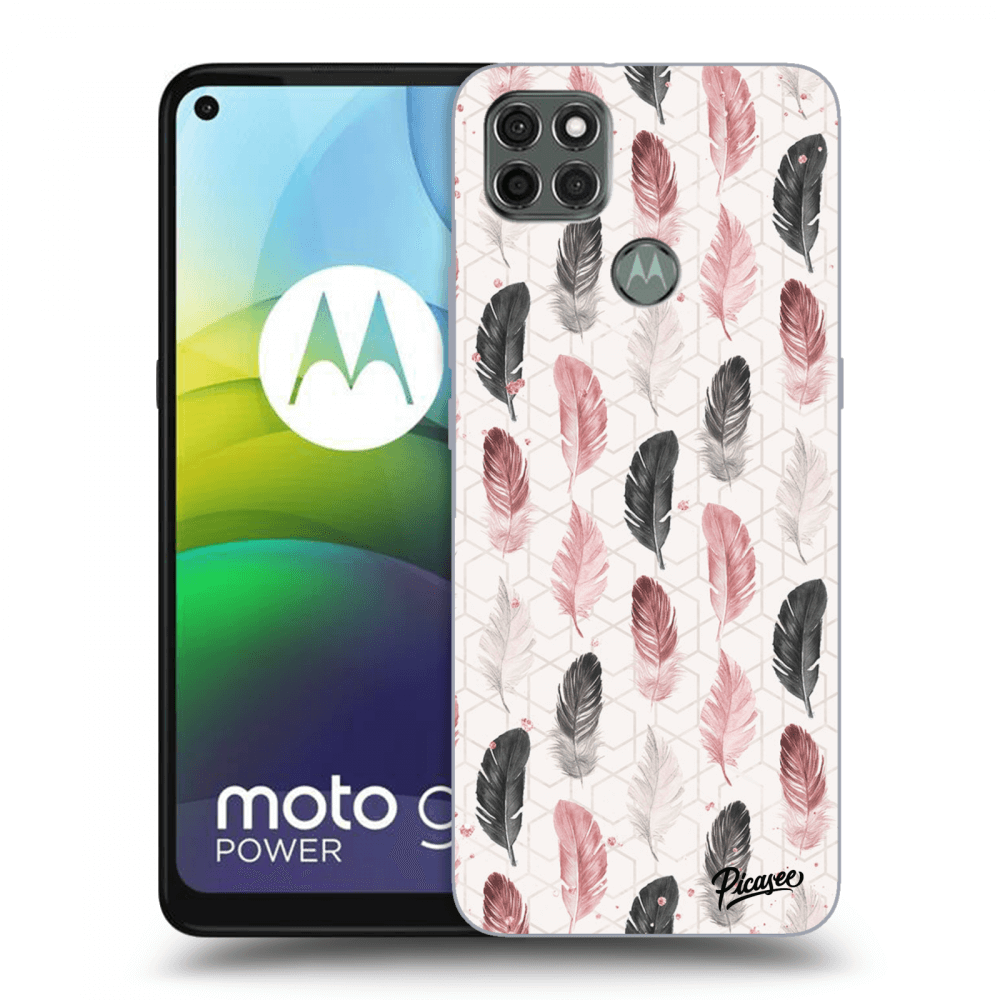 Picasee Motorola Moto G9 Power Hülle - Schwarzes Silikon - Feather 2