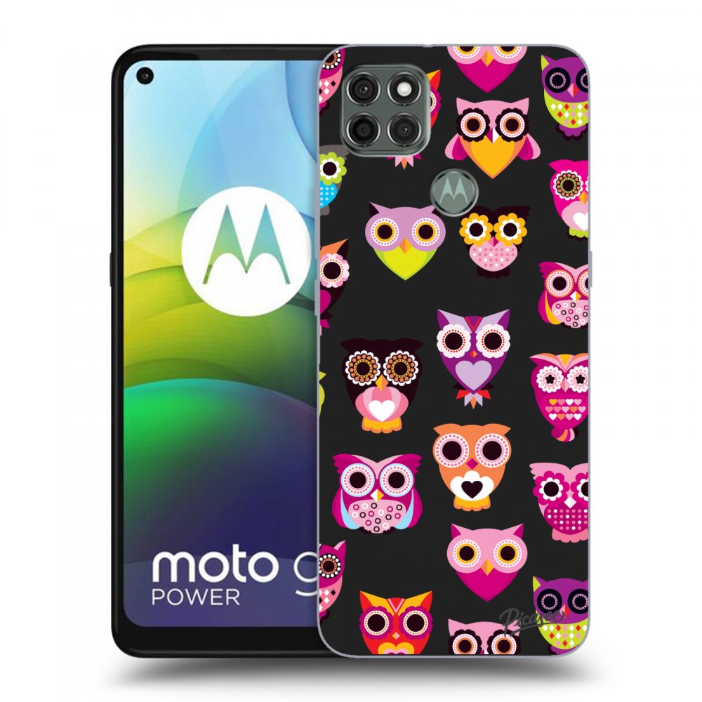 Picasee Motorola Moto G9 Power Hülle - Schwarzes Silikon - Owls