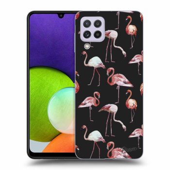 Picasee Samsung Galaxy A22 A225F 4G Hülle - Schwarzes Silikon - Flamingos