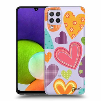 Picasee Samsung Galaxy A22 A225F 4G Hülle - Transparentes Silikon - Colored heart