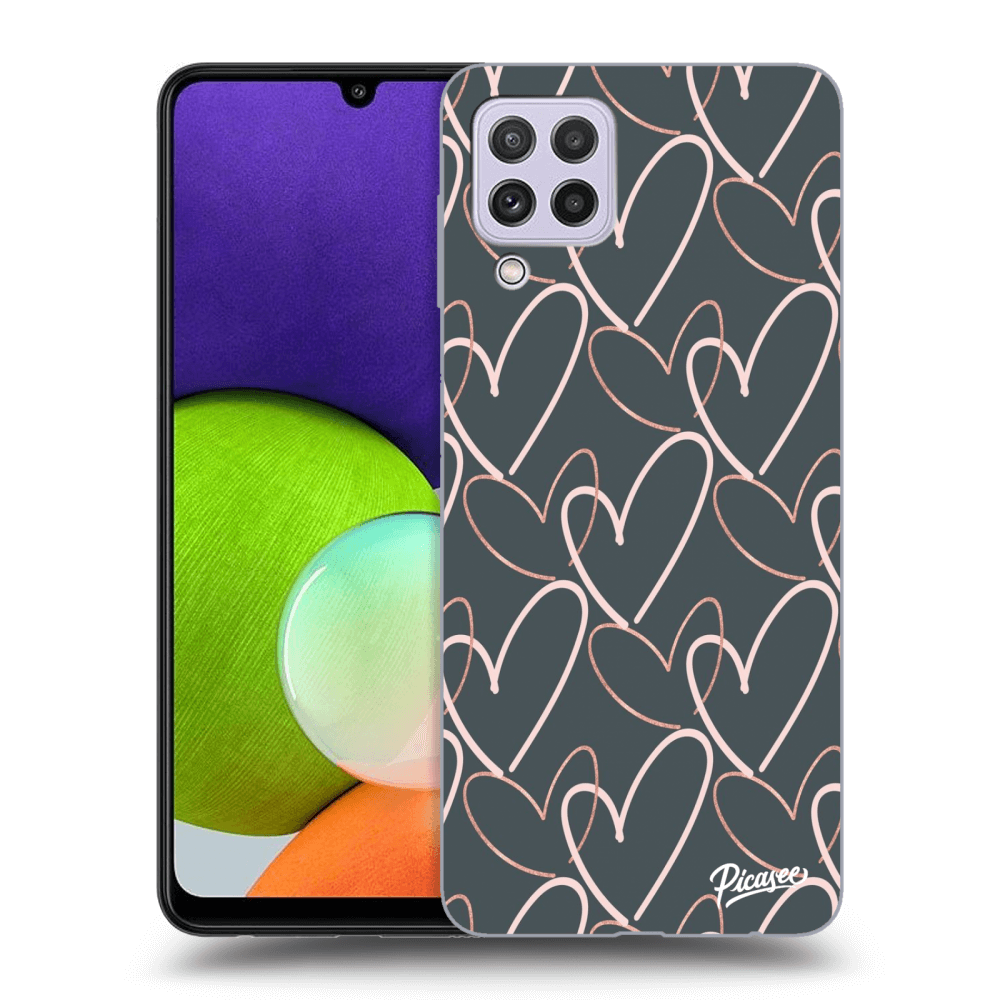 Picasee Samsung Galaxy A22 A225F 4G Hülle - Schwarzes Silikon - Lots of love