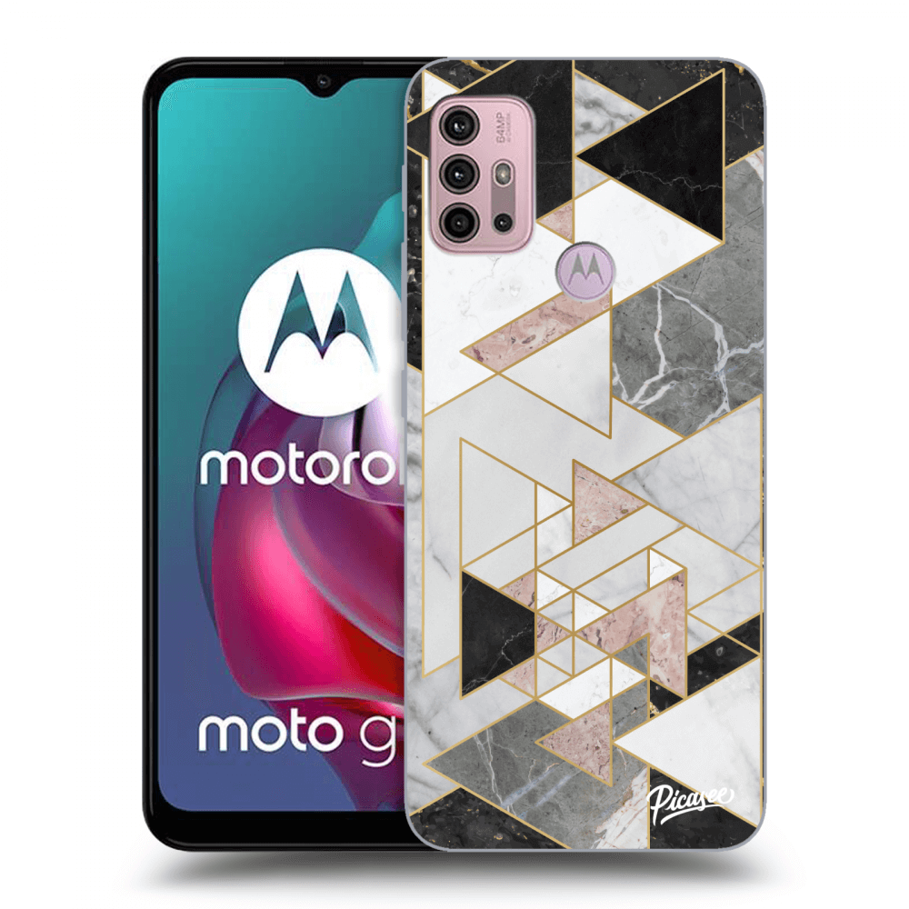 Picasee Motorola Moto G30 Hülle - Schwarzes Silikon - Light geometry