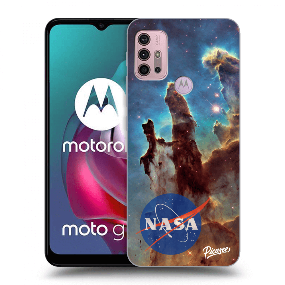 Picasee Motorola Moto G30 Hülle - Schwarzes Silikon - Eagle Nebula
