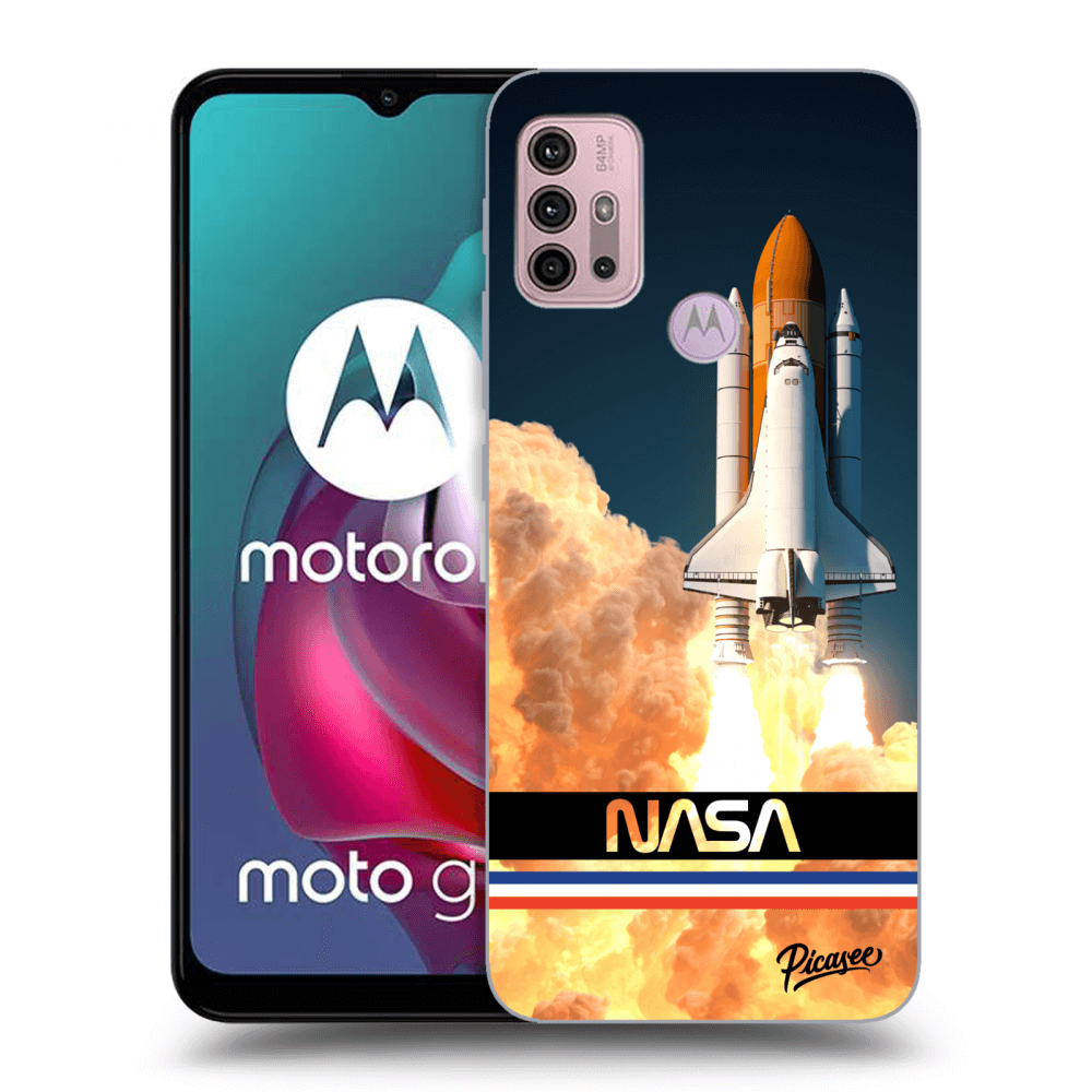 Picasee Motorola Moto G30 Hülle - Schwarzes Silikon - Space Shuttle