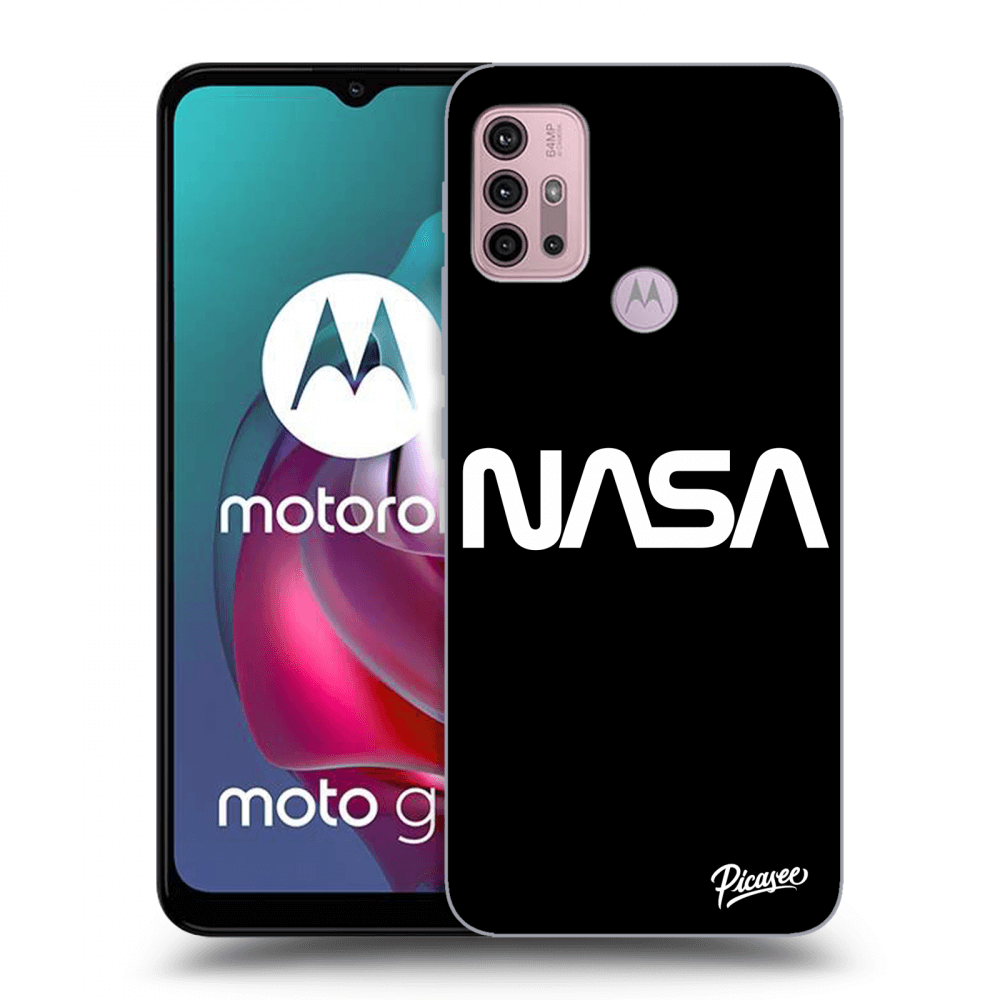 Picasee Motorola Moto G30 Hülle - Schwarzes Silikon - NASA Basic