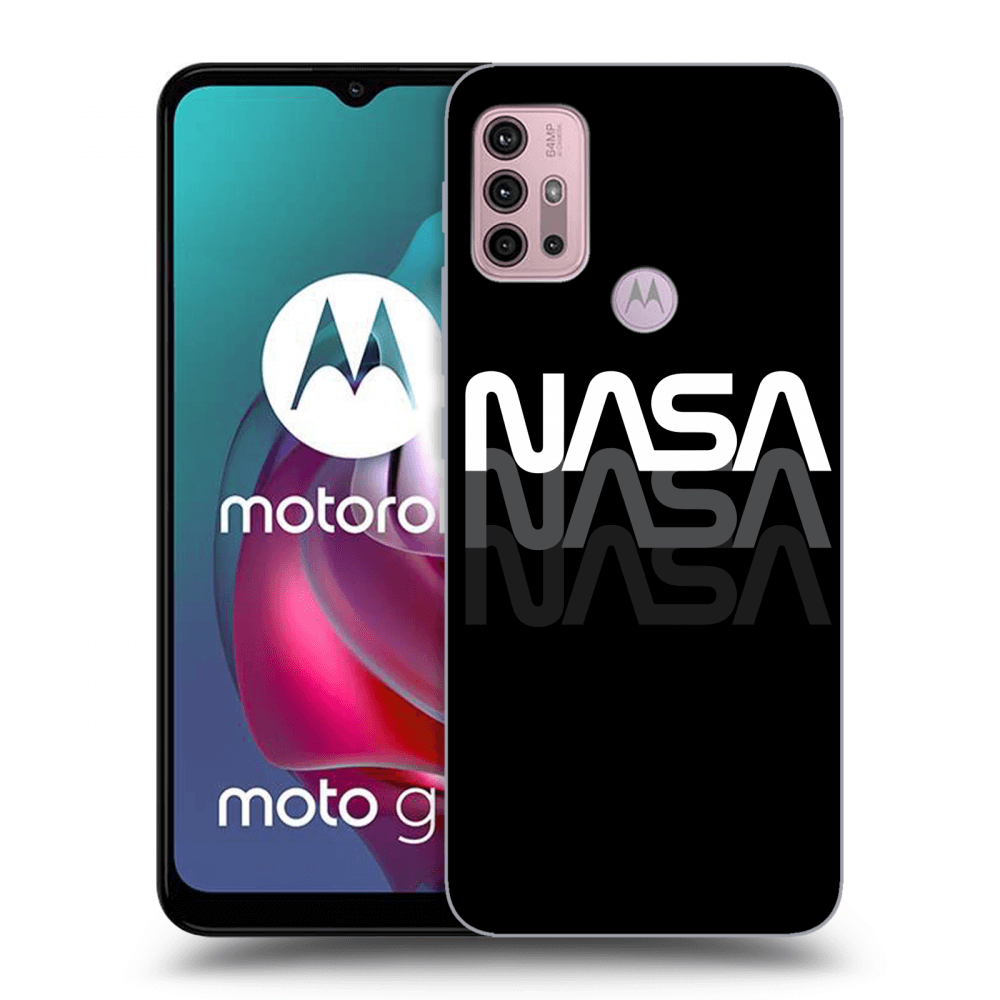 Picasee Motorola Moto G30 Hülle - Schwarzes Silikon - NASA Triple